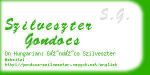 szilveszter gondocs business card